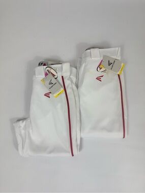 Easton White Mako Pant White Red Piping Size Medium 30”-31”